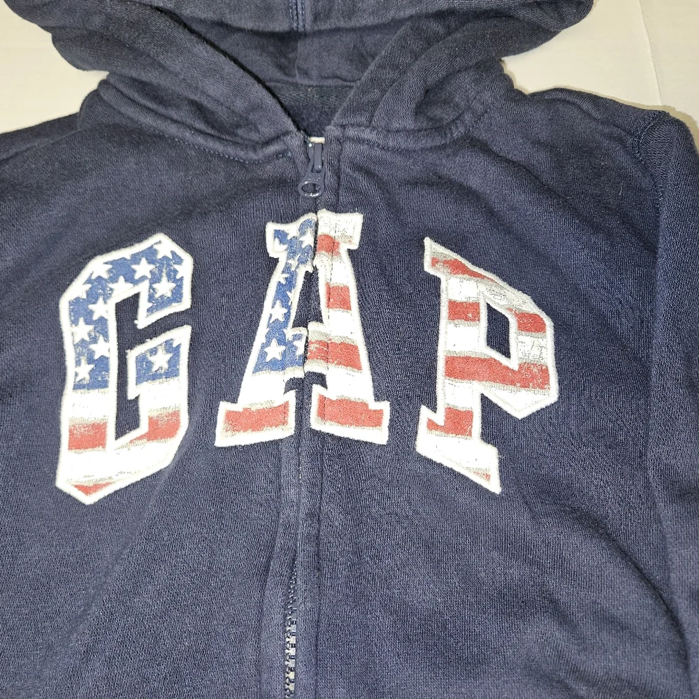 GAP Navy Blue Hoodie with American Flag Logo